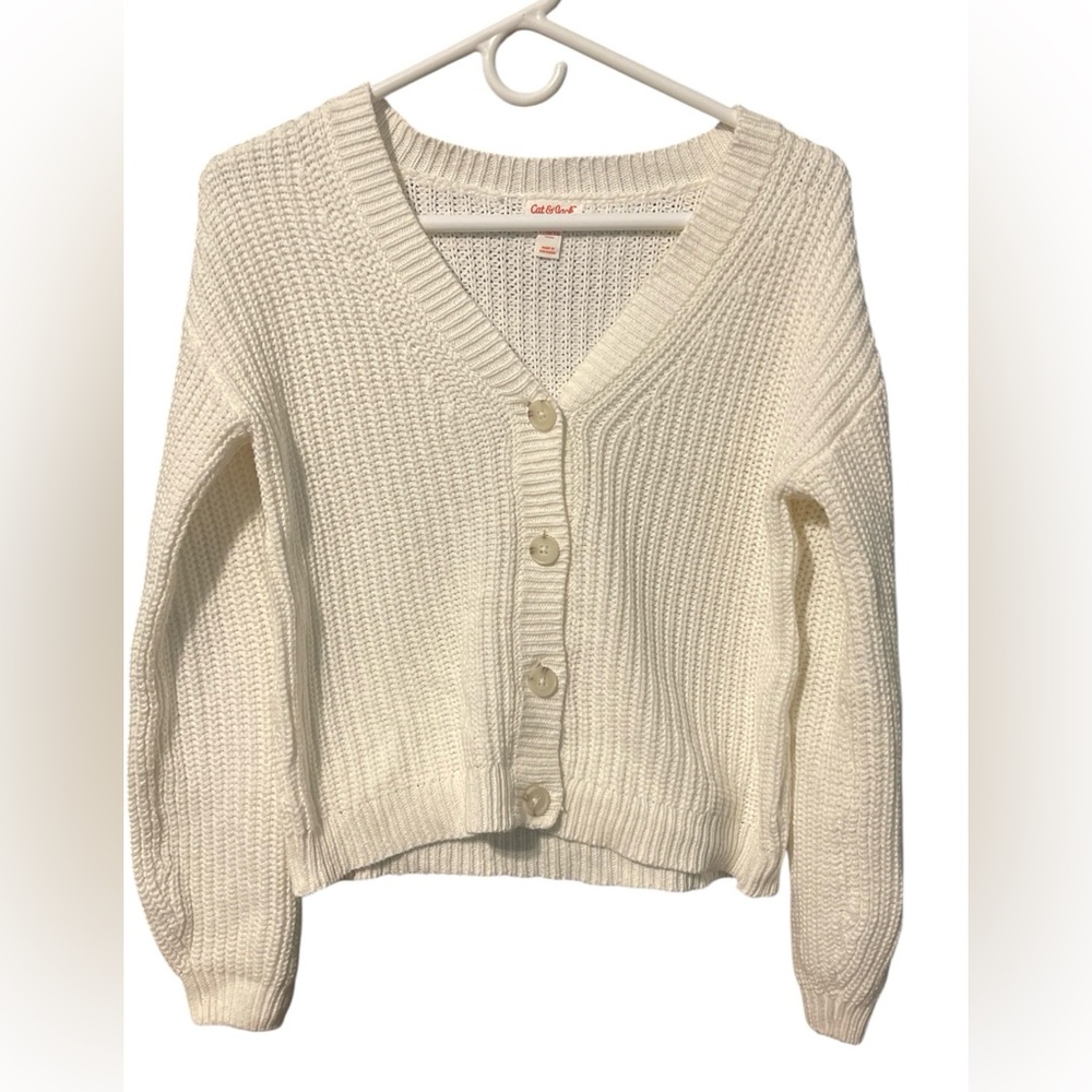 🌷🤎🤍Cat & Jack Cream Knit Cardigan